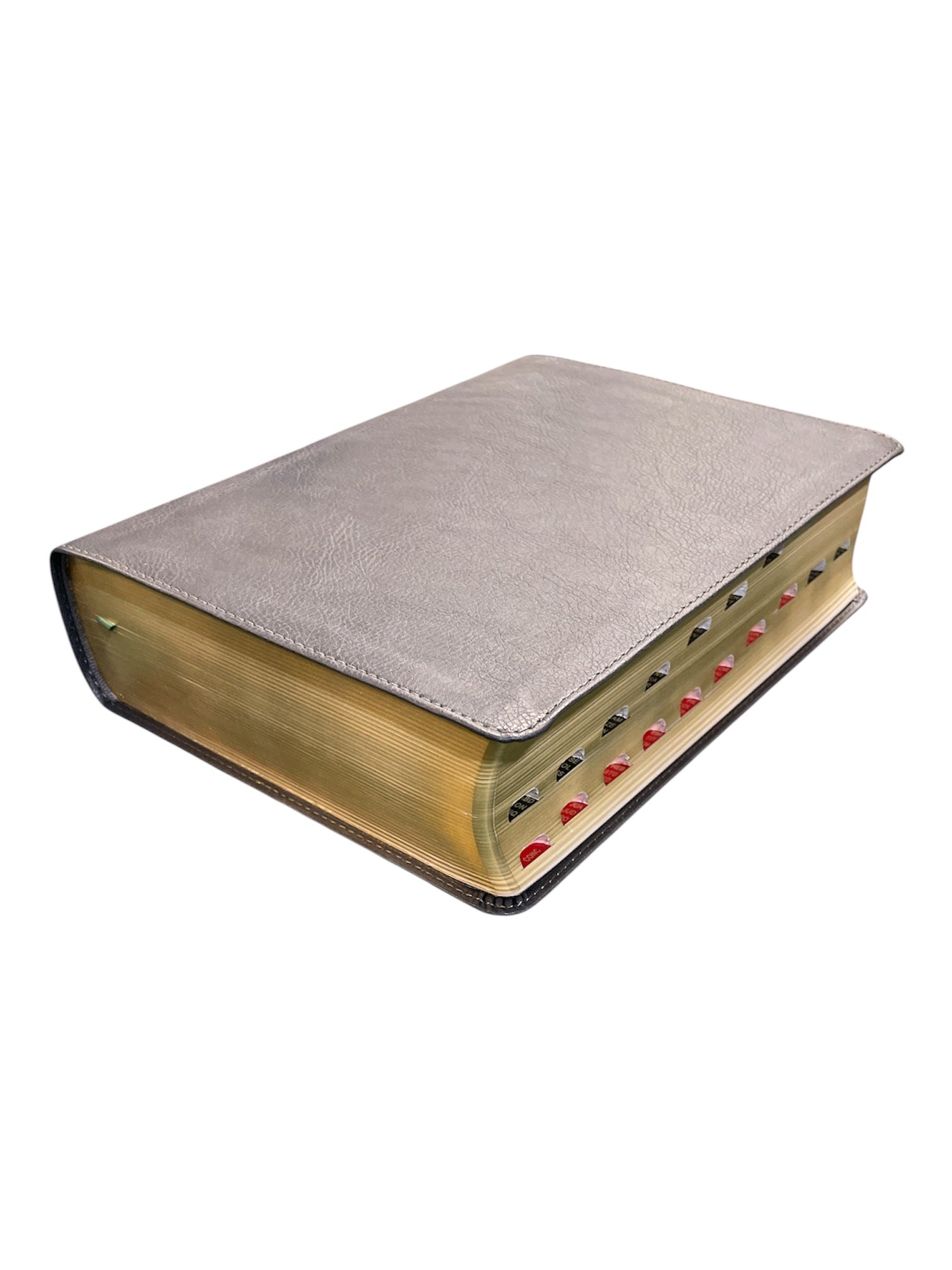 Biblia de estudio letra gigante RV1960, Simil Piel Gris con Indice