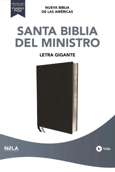 Biblia del Ministro, Letra gigante,NBLA | Imitacion Piel Negra, Comfort Print