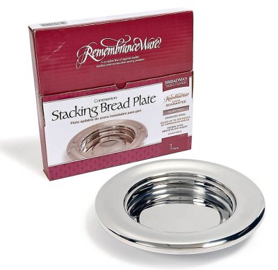 Communion Stacking Bread Plate  Silver Finish