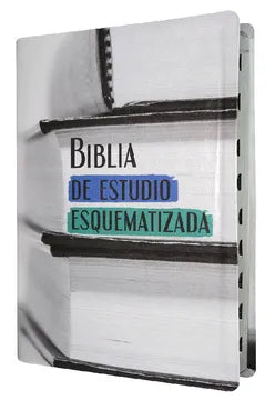 Biblia de estudio Esquematizada RVR60, con indice, Tapa Imitacion Cuero a Colore