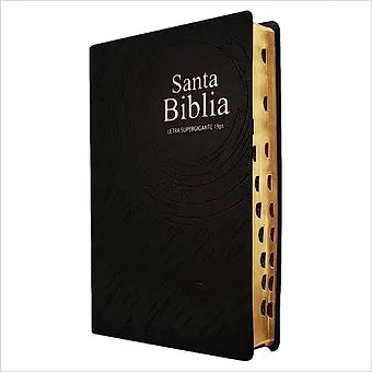 Biblia Letra Supergigante 19Pts, RVR 1960 con Indice | Tapa de Vinil Negro