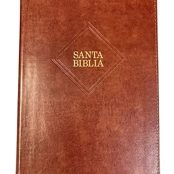 Biblia Letra Grande Tamaño Manual,RVR60 Piel Fabricada Cafe Con Indice