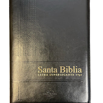 Biblia Letra Supergigante 19Pts RVR60, con zipper e ndice | Piel Negro