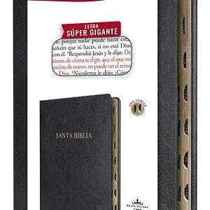 Biblia Letra Super Gigante RVR 1960 | Simil Piel negro Con Indice