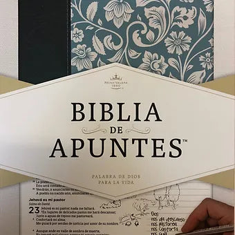 Biblia de Apuntes RVR 1960, Piel Genuina y Tela Impresa Azul