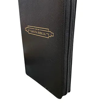 Biblia letra grande tamano manual 12 Puntos, Simil Piel Negro con indice y cierr