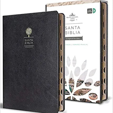 Biblia Letra Gde Tamaño Manual RVR 1960, Símil Piel Negro Con Índice