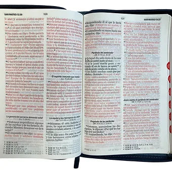 Biblia Tamano Manual Letra Grande 12Pts Con Indice y Cierre | Jean Cinturon Azul