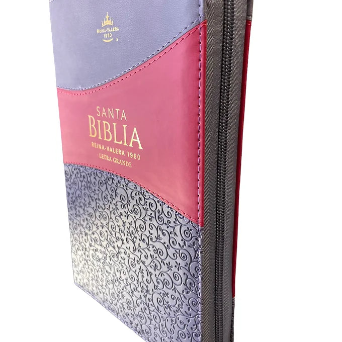 Biblia Tamano Manual Letra Grande 12 Pts, Zipper | Imitacion Piel Con Indice