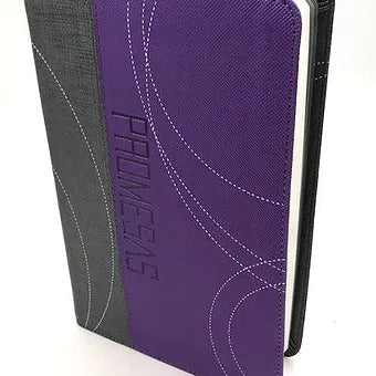 Biblia De Promesas Edicion Jovenes RVR 1960, Piel Especial Gris-Purpura