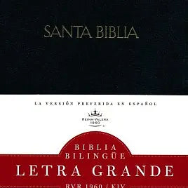 Biblia Bilingüe Letra Grande RVR 1960/KJV,  Imitación Piel Negro con índice
