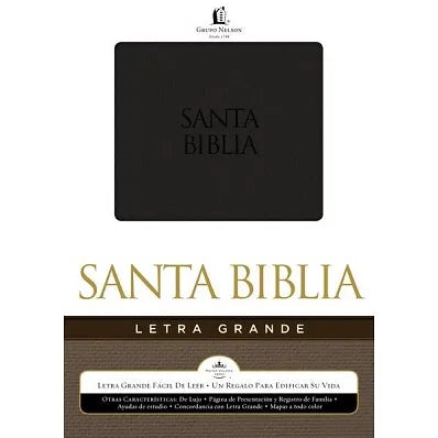 Biblia letra grande Piel italiana negro RVR 1960