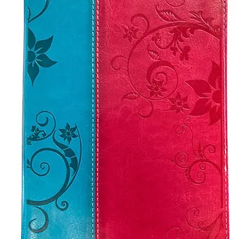 Biblia De Promesas Edicion Jovenes RVR 1960, Piel Especial Rosa-Turquesa