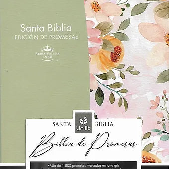 Biblia de Promesas RVR60, Tamaño Manual, Letra Grande, Piel Verde Olivo Con Indi