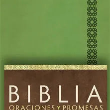 Biblia Oraciones y Promesas RVC, Símil Piel Verde Manzana Con Índice