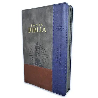 Biblia con Cierre Letra Grande 12 puntos RV1960, Imitacion Piel Tricolor Marron/