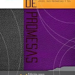 Biblia De Promesas Edicion Jovenes RVR 1960, Piel Especial Gris-Purpura