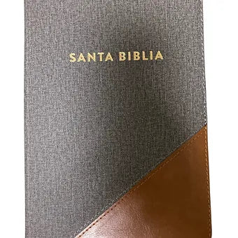 Biblia Letra Gigante Tamaño Manual 14 Puntos RVR 1960 | Simil Piel Gris-Cafe Con