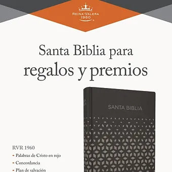 Biblia Para Regalos y Premios RVR 1960, Símil Piel Negro-Gris