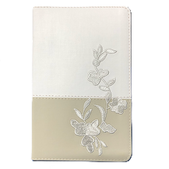 Biblia Recuerdo de Boda, RVR 1960, Símil Piel Blanco/Lino/Encaje