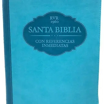 Biblia Letra Gigante RVR 1960, Con Referencias Inmediatas, Piel Aqua