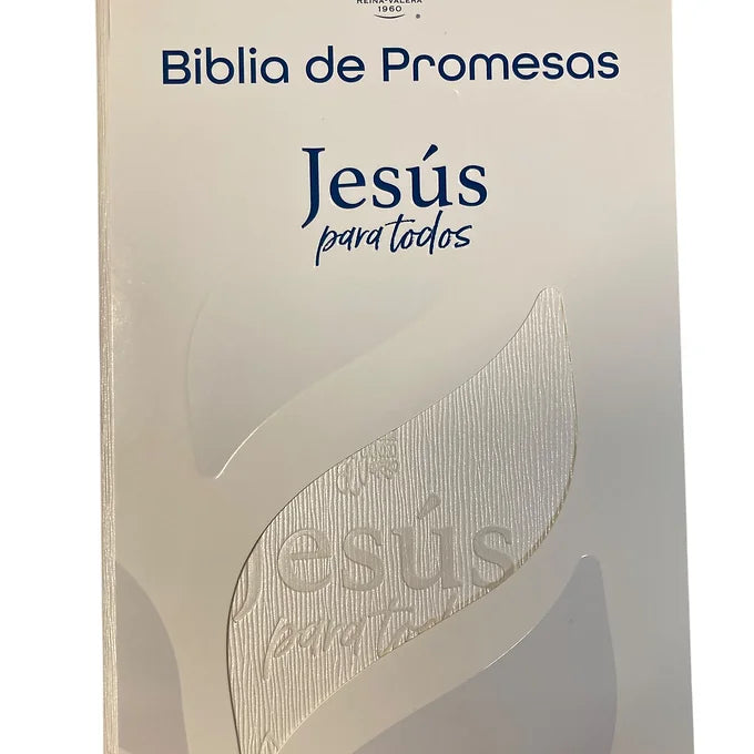 Biblia de promesas"Jesus Para Todos" RVR60, Imitacion Piel Blanco Con Indice