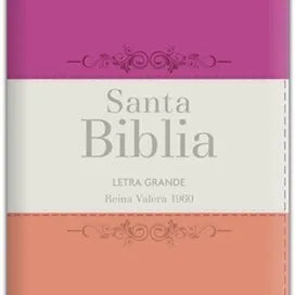 Biblia RVR60 Letra Grande T/M, Indice y Cierre - Guinda/Crema/Melon