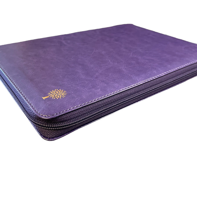 Biblia RVR 1960 Letra Grande Con Cierre, Simil Piel Violeta