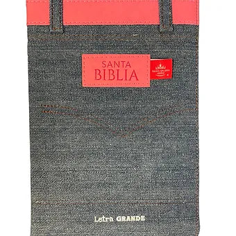 Biblia Tamano Manual Letra Grande 12Pts Con Indice y Cierre | Jean Cinturon Rosa