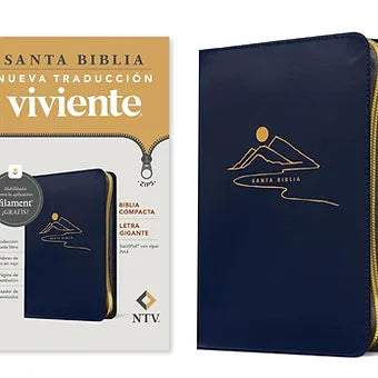 Biblia compacta NTV, Letra Gigante de zíper con Filament   SentiPiel, Azul, Letr