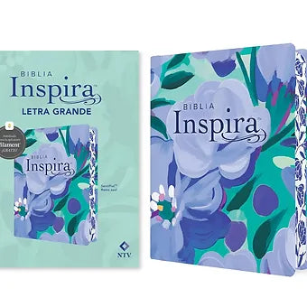 Biblia Inspira NTV, letra grande con Filament (SentiPiel, Ramo azul)