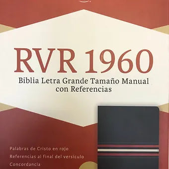 Biblia Letra Grande Tamaño Manual RVR 1960, Símil Piel Azul, Cierre, Índice