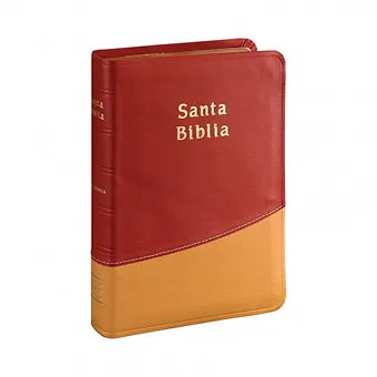 Biblia Compacta RVR 1960, Piel Rojo / Crema Con Índice