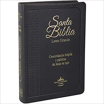 Biblia Letra Grande Tamaño Manual RVR 1960, Imitacion Piel Negro Con indice