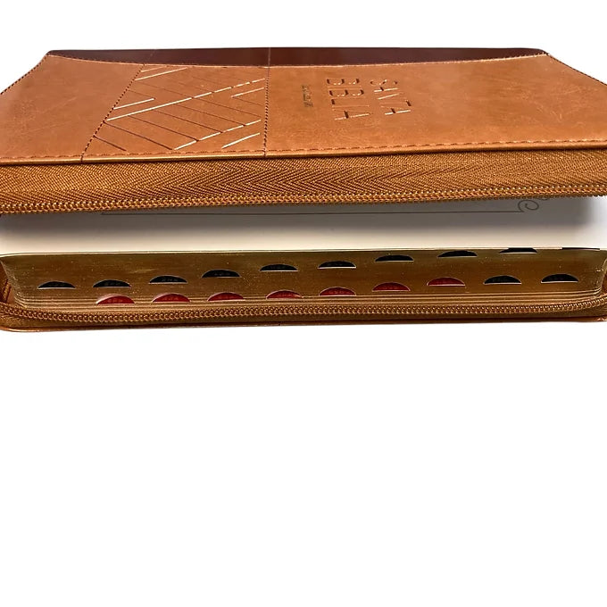 Biblia Tamano Manual Letra Grande 12 Pts Con Indice y Zipper | Imitacion Piel