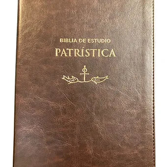 Biblia de Estudio Patrística, RVR, Palabras de Jesús en rojo| Imitacion Piel Mar