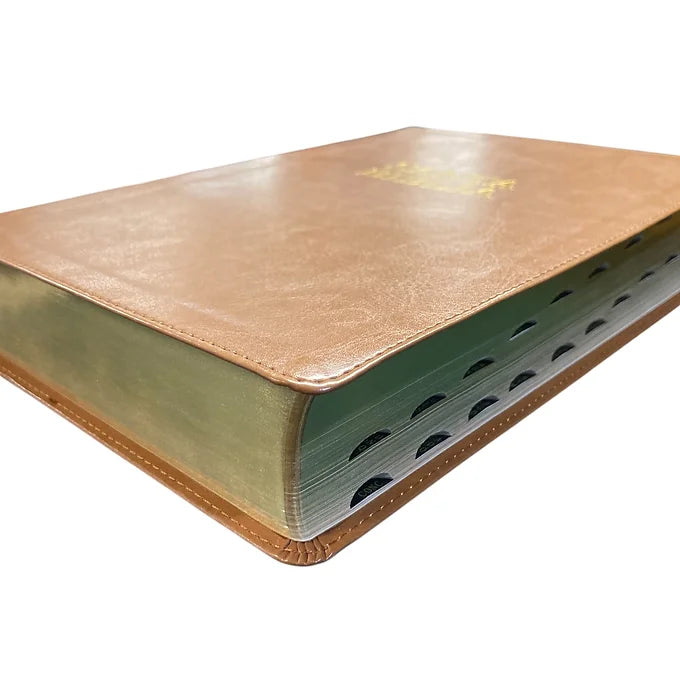 Biblia Letra Super Gigante | SentiPiel Cafe Claro Con Indice