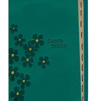 Biblia compacta NTV, Letra Gigante con Filament   SentiPiel, Turquesa Floral, Ín