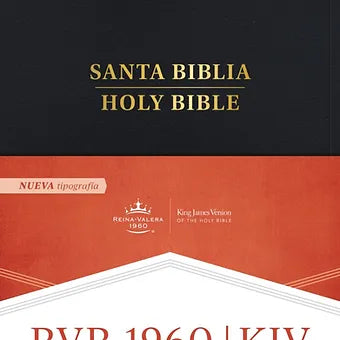 Biblia bilingüe RVR1960/KJV Letra Grande, Imitacion Piel Negro Con Indice