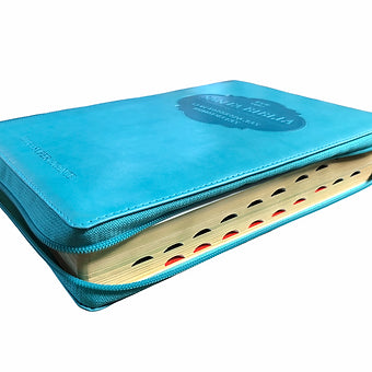 Biblia Letra Gigante RVR 1960, Con Referencias Inmediatas, Piel Aqua