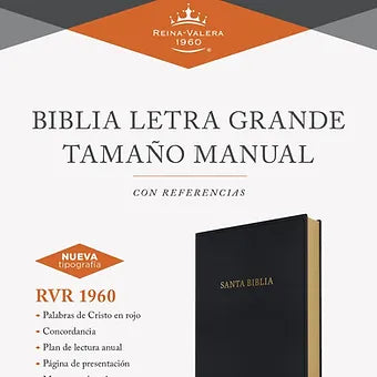 Biblia Letra Grande Tamaño Manual, RVR 1960 | Imitación Piel Negro