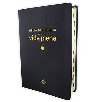 Biblia de estudio Vida Plena, Edicion clasica, Piel Fabricada Negro con Indice,
