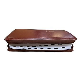 Biblia Letra Super Gigante RVR 1960, Imitacion Piel Cafe Con Indice, Ziper