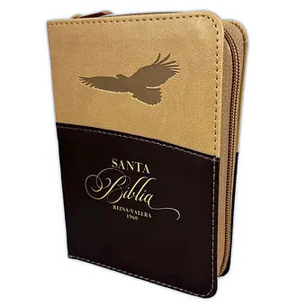 Biblia Aguila de Bolsillo con Cierre 8 Puntos, RV1960, Imitacion Piel Cafe con í
