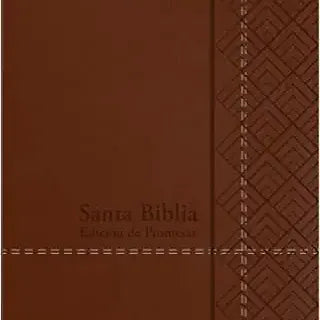 Biblia de promesas Letra Gde Tamaño Manual RVR60, Piel Especial Café