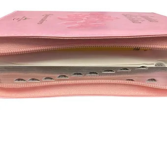 Biblia Quinceañera con Cierre RV1960, Imitacion Piel Rosado Con Indice