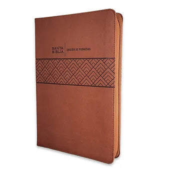 Biblia de Promesas Letra Grande, Cierre RV1960: imitacion piel café con índice