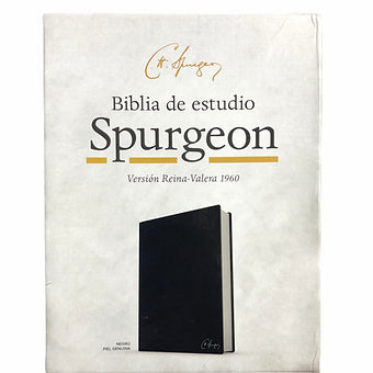 Biblia De Estudio Spurgeon RVR 1960, Piel Genuina Negro