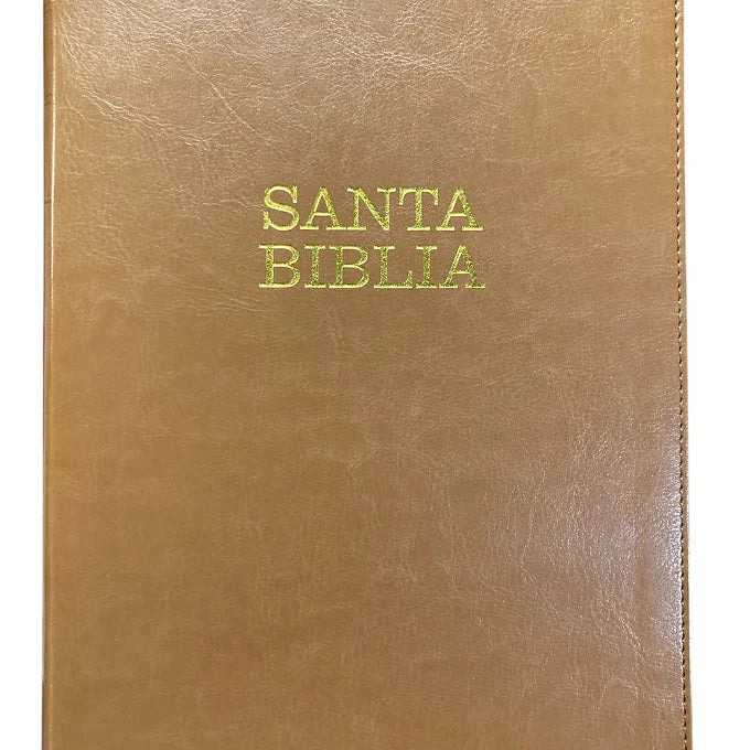 Biblia Letra Super Gigante | SentiPiel Cafe Claro Con Indice