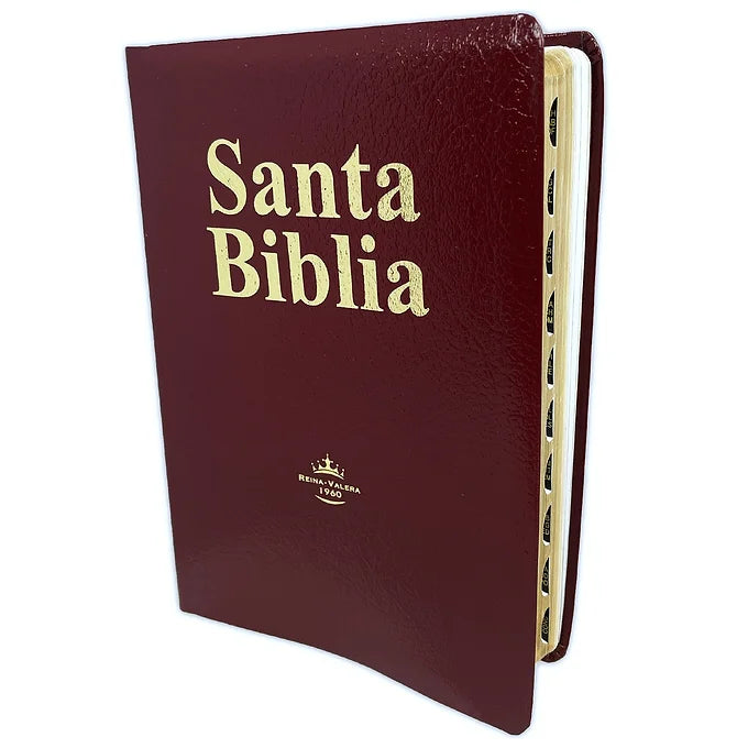 Biblia Letra Grande Tamano Manual RV1960, Imitacion Piel Vino Con Indice